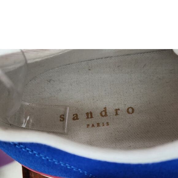Sandro Paris Anouk Canvas Colorblock Flame Sole Sneakers Size 40 US 8 - Picture 8 of 9